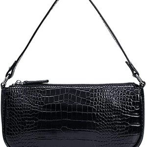 Apperloth Small Shoulder Bag with Zipper Closure Retro Classic Clutch Croc Tote